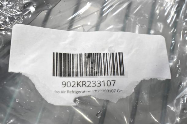 Clear plastic-wrapped item with a barcode label reading "902KR233107," indicating gaskets for Echo Air Refrigeration.