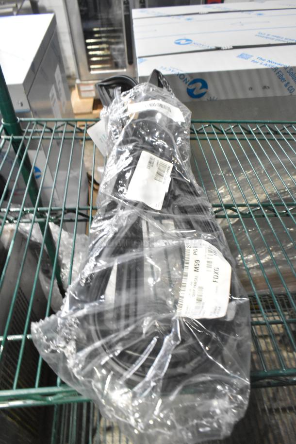 Bundle of 15 new scratch and dent items, including gaskets, in a sealed plastic bag on a metal shelf. Labels visible.