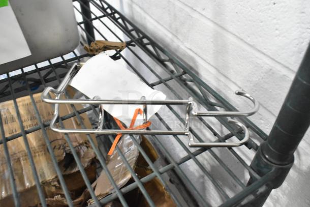 5 new scratch-and-dent items including Continental Refrigerator parts and AyrKing components on a metal shelf.