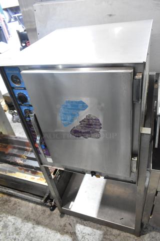 Groen XS-248-12-3 Intek stainless steel tabletop steamer on stand, 240V, 3-phase, used condition, with control panel.