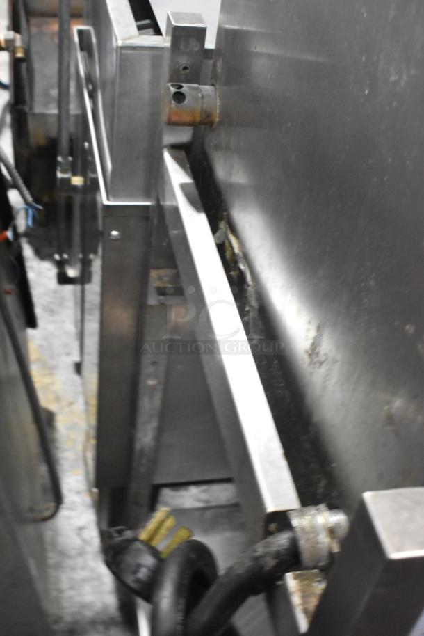 Groen XS-248-12-3 Intek stainless steel connectionless tabletop steamer on equipment stand, 240V, 3-phase, showing wiring.