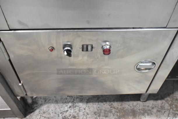 Commercial underbar glass washer by American Dish Service, Model ASO. Features stainless steel body, 120V, 1 Phase. Visible control knobs.