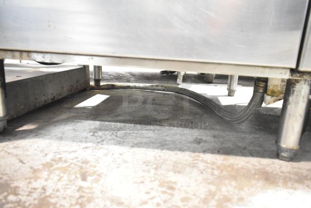 American Dish Service ADS ASO commercial underbar glass washer, 120 volts, 1 phase, showing metal legs and plumbing connections.