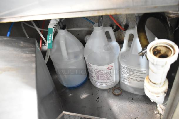 American Dish Service ADS ASO underbar glass washer components, featuring detergent and rinse fluid containers. Perfect for commercial use.