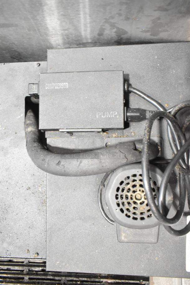 Micro Matic MMPP4301-EP glycol chiller, 115V, 1-phase. Includes compressor and pump labels, showing signs of wear.