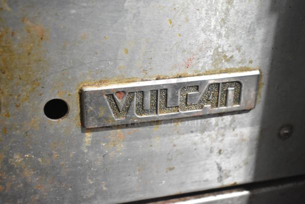Vulcan Commercial Gas Stock Pot Range, single burner, countertop model. Visible logo. Slight wear, signs of use.