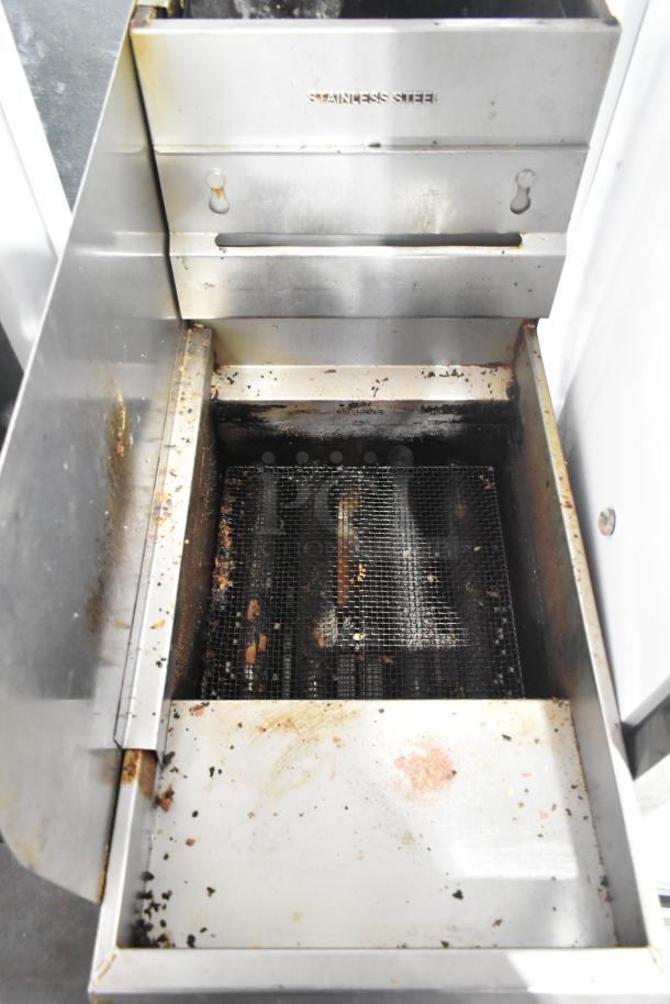 Pitco Frialator 45C commercial deep fat fryer, stainless steel, natural gas, 122,000 BTU, used condition.