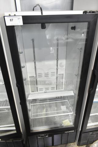 Habco SE12HC commercial single door reach-in cooler merchandiser, model SE12HC, 115 volts, 1 phase, glass door, with shelving.