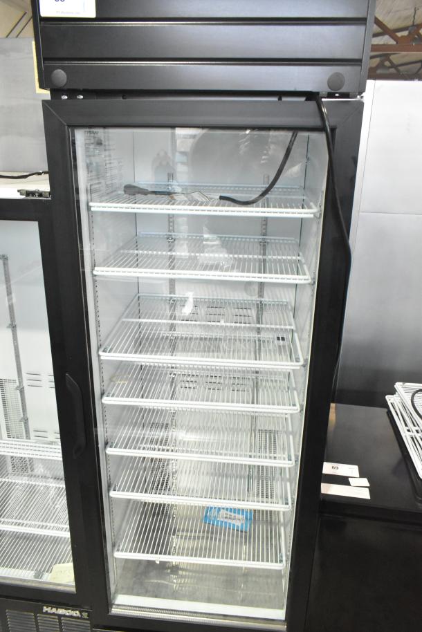 2019 Habco SE18HC single door reach-in cooler, 115V, 1 phase; glass door, adjustable shelves, clean condition.
