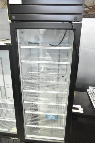 2019 Habco SE18HC single door reach-in cooler, 115V, 1 phase; glass door, adjustable shelves, clean condition.