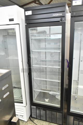 2019 Habco SE18 Commercial Single Door Reach In Cooler Merchandiser, 115 volts, 1 phase, with shelving, in good condition.