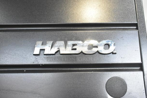 2019 Habco SE18 commercial cooler, single door, reach-in design. Features metallic Habco logo. 115 volts, 1 phase.