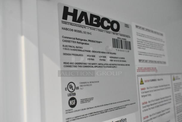2019 Habco SE18HC commercial cooler with single door, 115V, 1 phase, UL and NSF listed, in excellent condition.