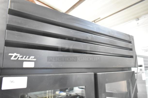 2017 True STG2RPTVLD-2G-2S-HC Commercial Cooler, black finish, dual glass doors, 115V, 1 phase, visible brand logo.