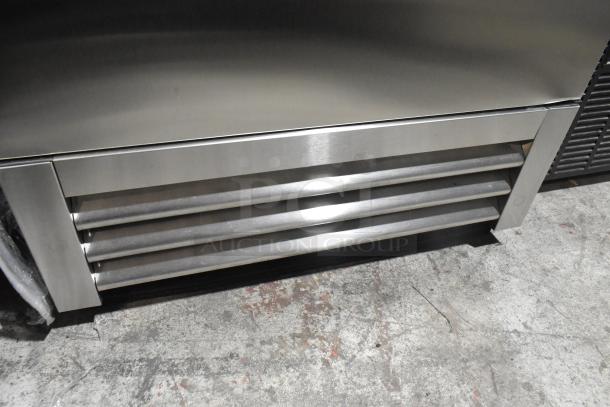 True T-19F-HC commercial single door reach-in freezer, stainless steel, 115V, 1 phase, lower ventilation grille visible.