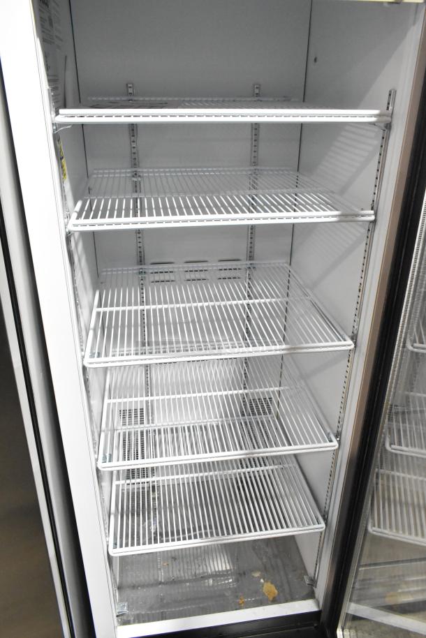 2019 Habco SE18HC Commercial Single Door Reach In Cooler Merchandiser, 115 Volts, with five shelves, clean interior.