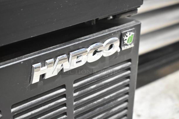2019 Habco SE18HC commercial cooler, single door, black exterior, 115 volts, 1 phase, logo and ventilation detail.