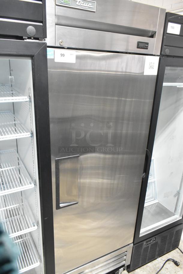 2022 True T-19F-HC commercial single door stainless steel reach-in freezer on casters, 115V, digital display.