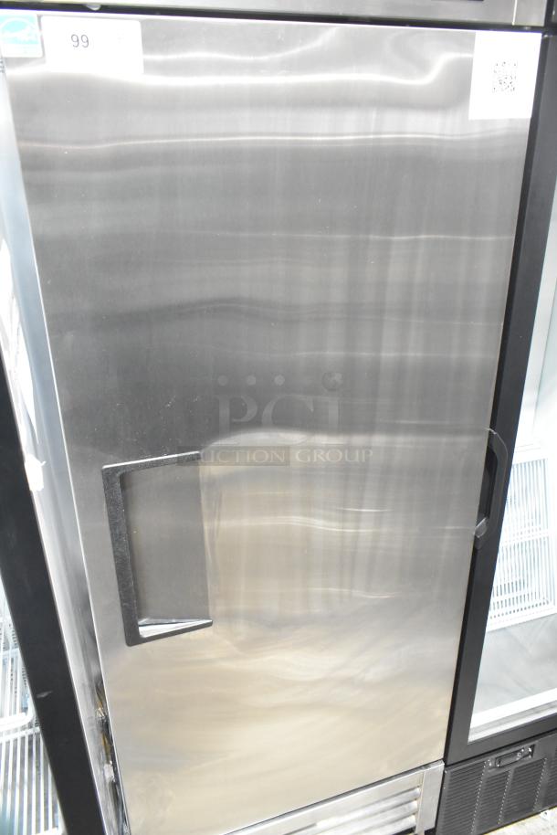 2022 True T-19F-HC commercial single door reach-in freezer with 115 volts, 1 phase, on casters, excellent condition.