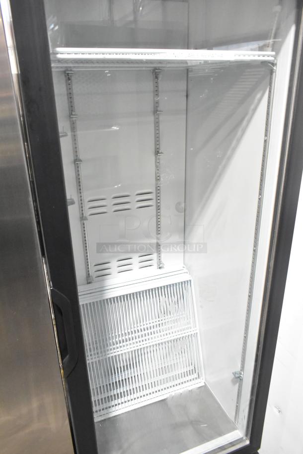 2019 Habco SE18 commercial single door reach-in cooler, clean interior, adjustable shelves, 115 volts, 1 phase.