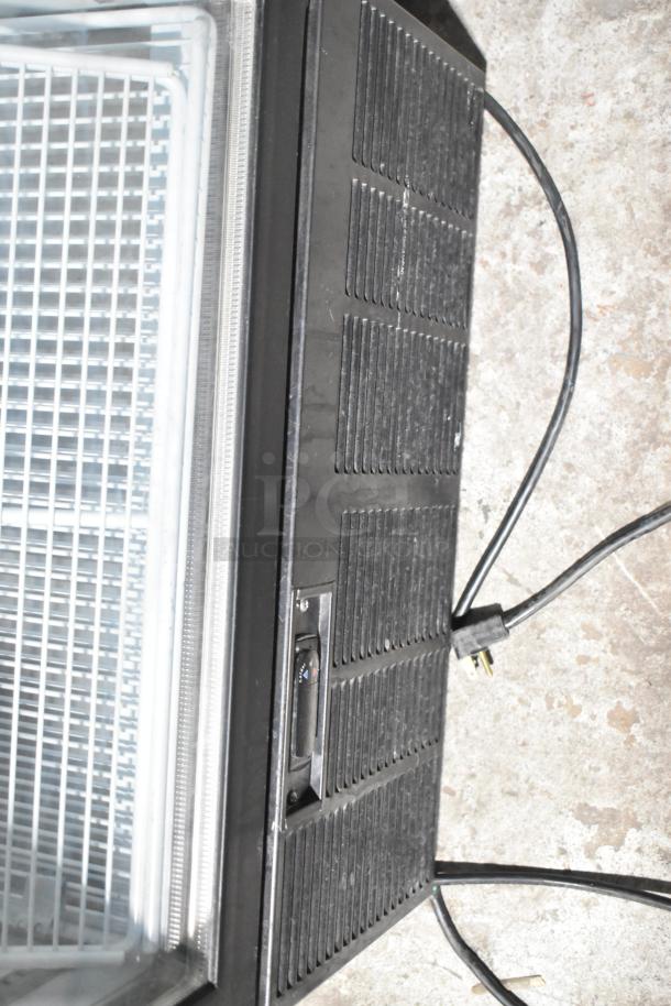 2019 Habco SE18 commercial single door cooler, black exterior, power cord shown, adjustable thermostat, 115V, 1 phase.