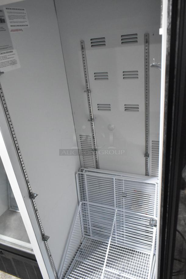 2019 Habco SE18 commercial single door reach-in cooler, white interior, adjustable shelving, excellent condition.