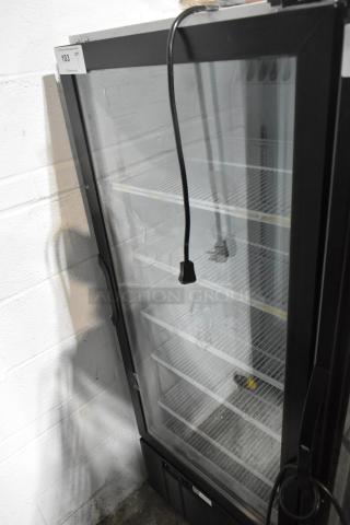 2019 Habco SE12 single door reach-in cooler, 115V, 1 phase, commercial use, with visible shelving, good condition.