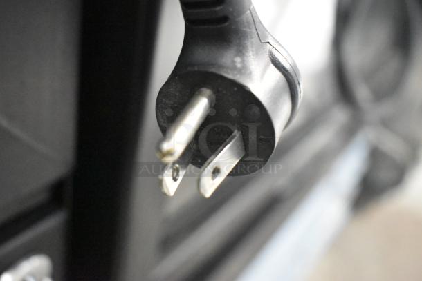 Close-up of a power plug for 2019 True GDM-12-HC Commercial Single Door Reach In Cooler Merchandiser, 115V, 1 Phase.