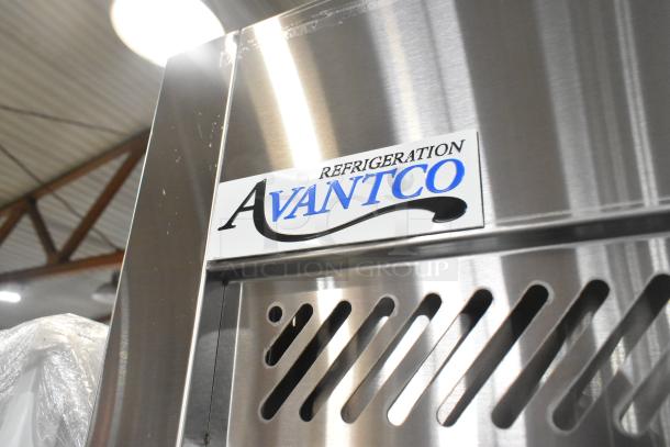 Brand new Avantco 178Z2RHC 2-door reach-in cooler, stainless steel, with minor scratches and dents, 115V, 1 phase.