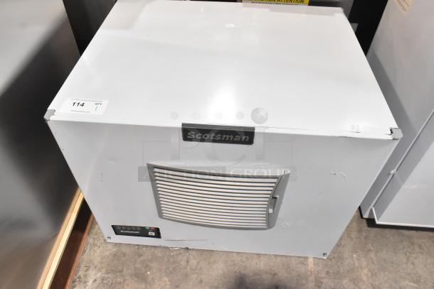 Brand new 2025 Scotsman MC0330MAX-1A Prodigy Elite® ice machine, 400 lb capacity, 115V, visible minor scratches.