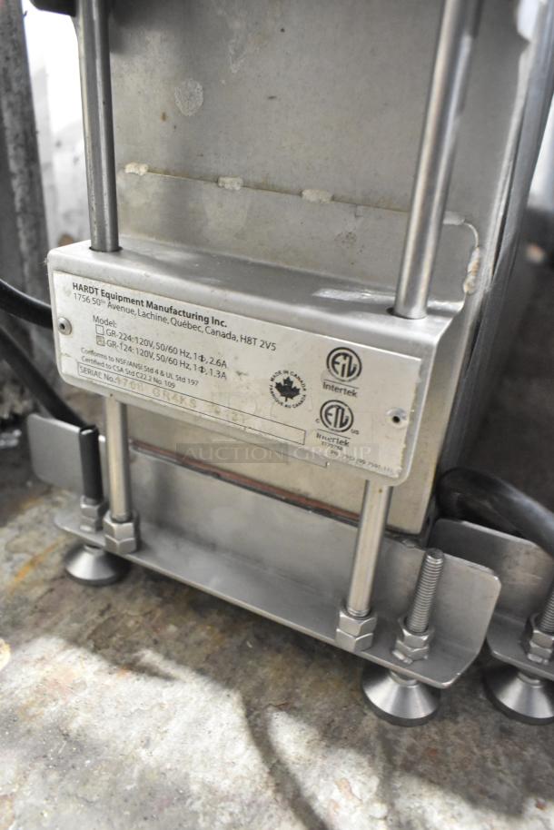 Hardt GR-124 Commercial Heated Grease Reservoir, 120V, 1 Phase. Stainless steel, ETL certified, visible manufacturer label.