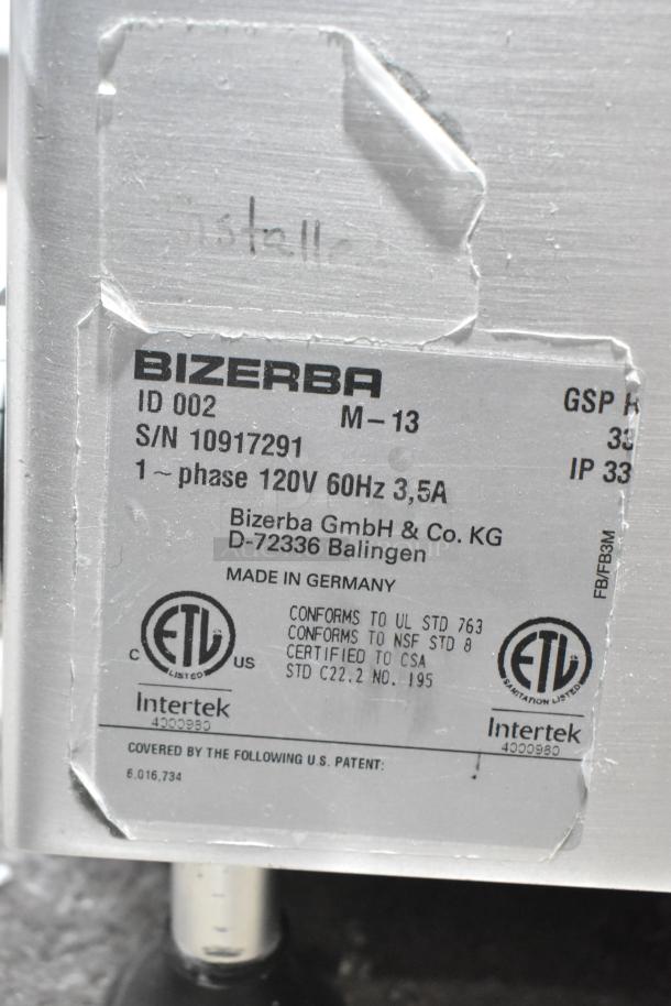 Bizerba GSP H Commercial Meat Slicer, 120V, 1 Phase, serial number 10917291, made in Germany. ETL certified.