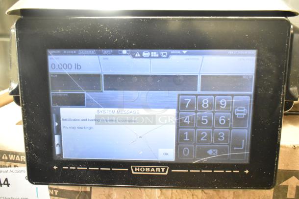 2019 Hobart HTi-7LH3 commercial countertop scale, digital display, tested and working, 120/208-240 volts, visible screen crack.