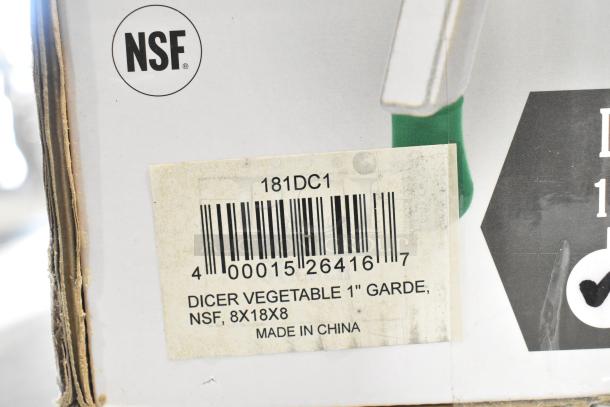 BRAND NEW Garde DC1 1" Heavy-Duty Vegetable Dicer in original packaging. Scratch and dent condition. NSF certified, made in China.