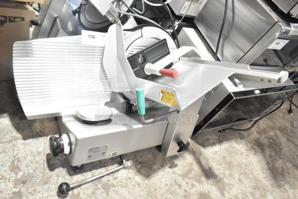2016 Bizerba GSP H Commercial Meat Slicer, 120V, 1 Phase. Features include adjustable blade, control knobs, and visible model label.