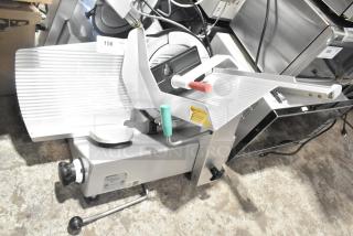 2016 Bizerba GSP H Commercial Meat Slicer, 120V, 1 Phase. Features include adjustable blade, control knobs, and visible model label.