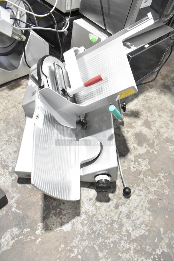 2016 Bizerba GSP H Commercial Countertop Meat Slicer, used, 120 volts, 1 phase, with adjustable thickness dial.