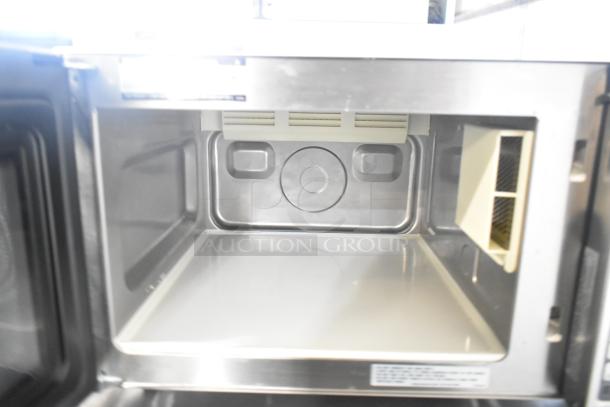 2023 Sharp R-21LVF Commercial Microwave, stainless interior, 120 Volts, 1 Phase, commercial-grade, pristine condition.