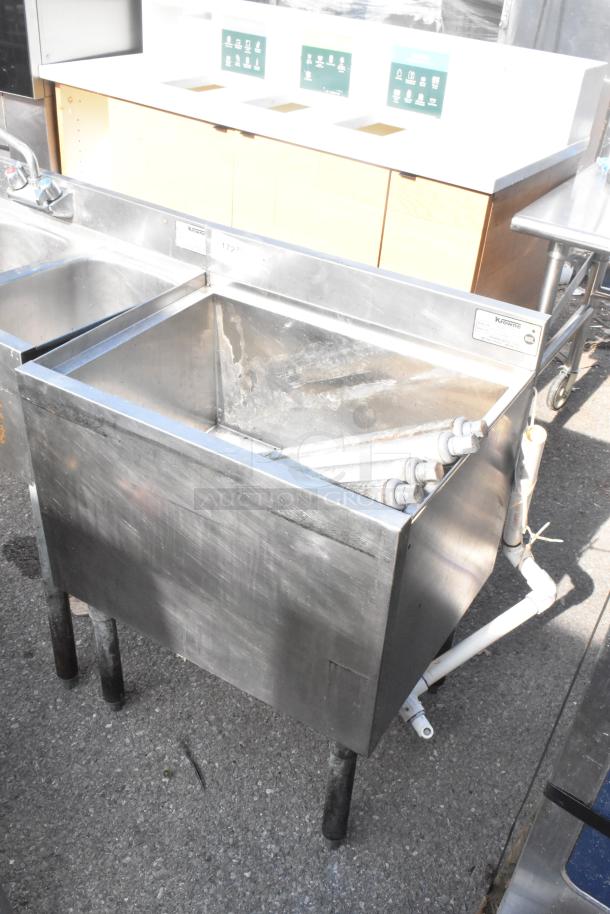 Krowne 18-24-7 Ice Bin, stainless steel, visible Krowne label, sturdy legs, used condition.