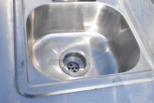 QualServ WMSC24MS single bay portable sink on casters, stainless steel, 120V, 1 phase, commercial use.