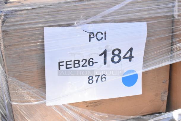 Pallet labeled FEB26-184, containing 18 brand new scratch and dent items, wrapped in plastic.