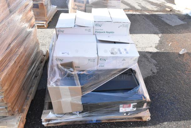 Bulk auction items including CO2 tank and beverage dispenser. Brand new condition with minor scratches and dents.