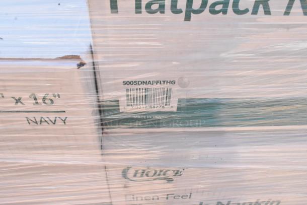 Plastic-wrapped boxes labeled "Flatpack" and "Choice" with visible barcode "5005DNAPFLTHG," indicating "Made in USA."