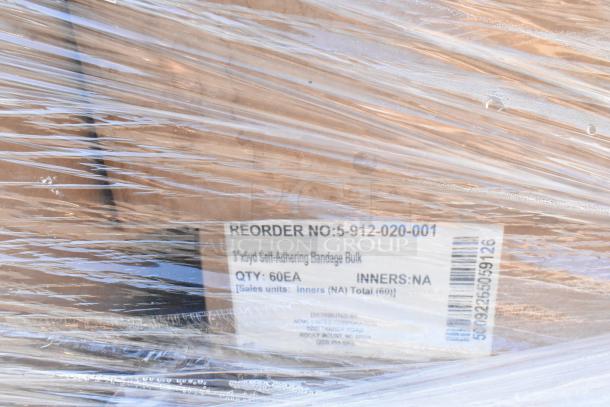 15 new scratch and dent items wrapped in plastic, label shows reorder no. 5-912-020-001, 60 bandage wraps included.