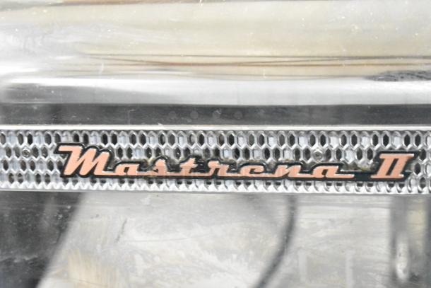 Thermoplan Mastrena II Espresso Machine, stainless steel, super automatic, 250V, commercial-grade, visible logo panel.