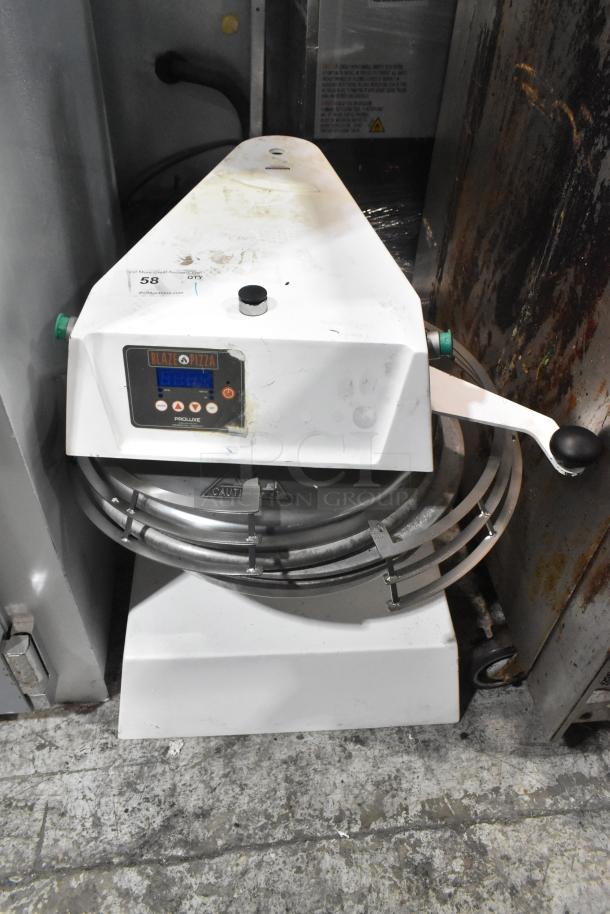 2021 Proluxe DP2350 commercial countertop dough press, 208V, 1 phase. Visible wear, with model label and control panel.