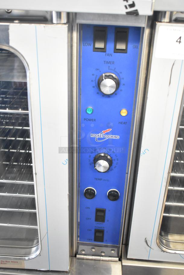 Brand new Rocket Cooking ENCVE-3-208 convection oven with view-through doors, thermostatic controls, 208V, 3-phase.