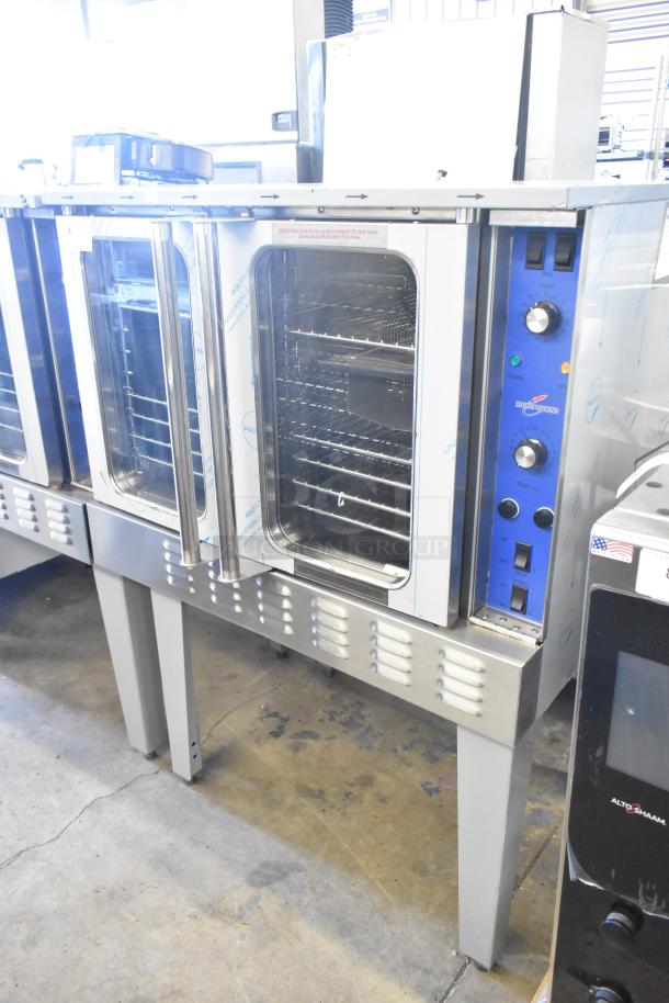 Brand new 2024 Rocket Cooking ENCVE-3-208 convection oven with view-through doors, thermostatic controls, 208V, 3-phase.