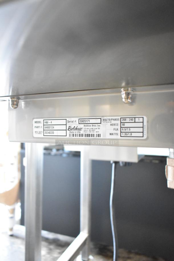 Brand new Belshaw H&I-4 Commercial Glazing Station, scratch and dent, 208-240V, 1 Phase, on casters, serial #S905171.