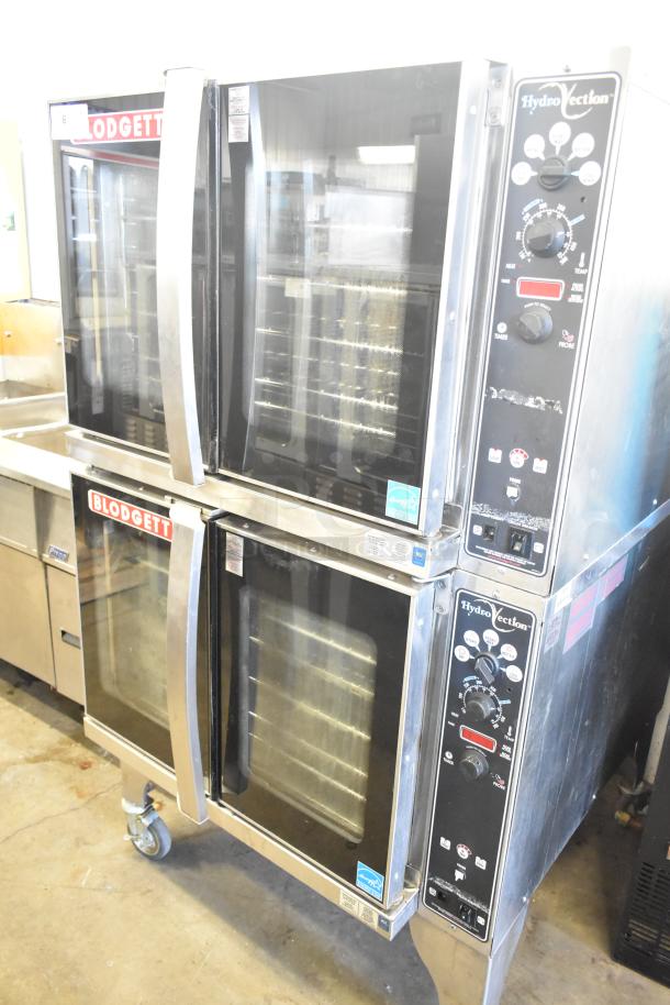 Blodgett HV-100G HydroVection commercial gas oven, full-size, thermostatic controls, view-through doors, on casters.